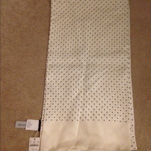 White silk print infinity scarf